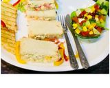 A picture of step 9 of Vegetables Sandwich & Chunky Vegetables Salad.