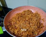 A picture of step 6 of Tomato Rice with a twist.