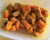 A picture of step 1 of Salmon in coconut curry.