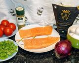 Cheddar sajtos lazac gombával és lilahagymával - LC recept fázis 1 fotója
