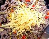 A picture of step 4 of My Oven 3 Cheesy Beef Wrap. 😁.