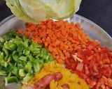 A picture of step 1 of Tri-Color Bell Pepper Cabbage Jhol Momos.