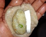 A picture of step 3 of Singhade atta ka Patties.