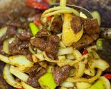 Gambar langkah 6 resipi Daging Goreng Kunyit Belengas.