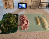 A picture of step 2 of Lauren's Baked Ham, Spinach and Mushroom Breakfast Quesadillas.