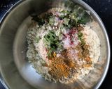A picture of step 2 of Methi stuffed besan chilla.