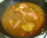 A picture of step 9 of Chettinad Meen Kuzhambu.