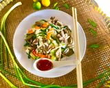 Hình bước làm 6 của món Phở xào lòng vịt