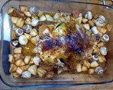 Foto del paso 6 de la receta: Pollo al horno con champis y patata