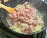 A picture of step 10 of Chicken and Bacon with Peppers, Tomatoes, Spices, and Coconut Milk.