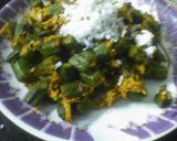 A picture of step 9 of Coconut  okra.