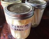A picture of step 4 of California Farm Pickled Turnip Sticks.