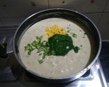 A picture of step 5 of Corn spinach pasta.