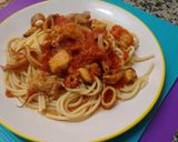 Foto del paso 11 de la receta: Salsa de frutos de mar con fideos