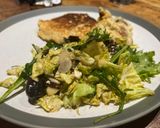 A picture of step 3 of Savoy cabbage and green leaves salad with tasty dressing.