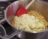 A picture of step 7 of Spaghetti with creamy avocado and prawns.