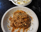 Foto del paso 1 de la receta: Huevos rellenos gratinados y salsa de pimientos de padrón