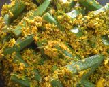A picture of step 5 of Bhindi Sambhariya.