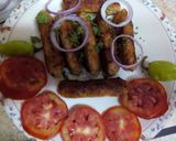 A picture of step 5 of Seekh kabab.
