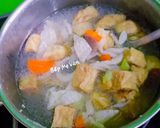 Hình bước làm 4 của món Bánh canh chay sườn chay gà,đậu hủ và nấm bào ngư