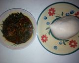 A picture of step 4 of Vegetable soup and semovita.