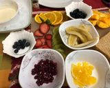 A picture of step 2 of Grand Rainbow fruits sandwich.