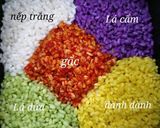 A picture of step 3 of Five-Color Bánh Chưng (Kim, Mộc, Thủy, Hỏa, Thổ).