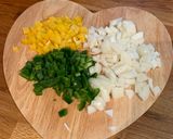 A picture of step 1 of Vegetarian mixed bean slow cooker chilli.