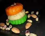 A picture of step 23 of Tricolor coconut laddu.