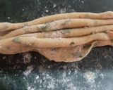 A picture of step 12 of Aloo methi with methi laccha paratha.
