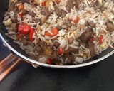 A picture of step 4 of Chinese beef fried rice.