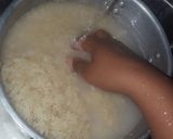 A picture of step 1 of Fried rice with peppered chicken.