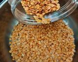 A picture of step 1 of Crispy tangy and spicy pink lentil fritters (masoor dal pakoda).