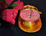A picture of step 3 of Beetroot payesh.