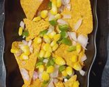 A picture of step 3 of Vegetable cheesy nachos.