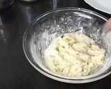 A picture of step 2 of Anday Wala burger.