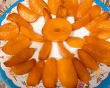 صورة لخطوة 2 من وصفة شرائح كمبوت الخوخ للتزين الكنافه والتورته 👍👍👍