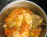 A picture of step 2 of Yam with chicken sauce.