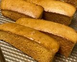 A picture of step 9 of Cake RuskBiscottis made out of strips of cake that are Baked.