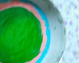 A picture of step 4 of Holi special Vanilla colourful cake.