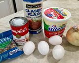 A picture of step 1 of Cottage Cheese and Onion Patties.