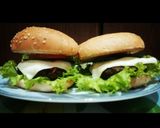 A picture of step 5 of Mutton Cheese Burgers with mayo chilli dip🍔😋.