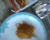 A picture of step 2 of Chana masala with poori.