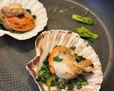 A picture of step 5 of Pan-Seared Scallops with Broccoli Rabe and Saffron Cream.