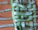 A picture of step 2 of Cucumber Weave Noodles Pinwheel Sandwich.
