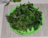 A picture of step 1 of Sarso Ka Saag (sarso, palak, bathua).