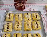 Foto langkah ke 4 dari resep Bolen Pisang Cokelat Keju (dengan Puff Pastry Instan).