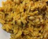 A picture of step 7 of Jollof rice and beans.
