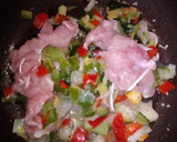 Foto del paso 3 de la receta: Tortitas de harina de espelta con pollo y verduras