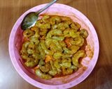 A picture of step 1 of Arabic masala prawns Biryani.